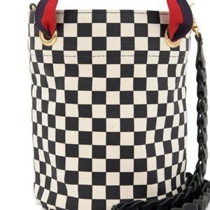Clare V Petite Baleine Black/White Checkers Bucket Bag. Preloved  Rare find